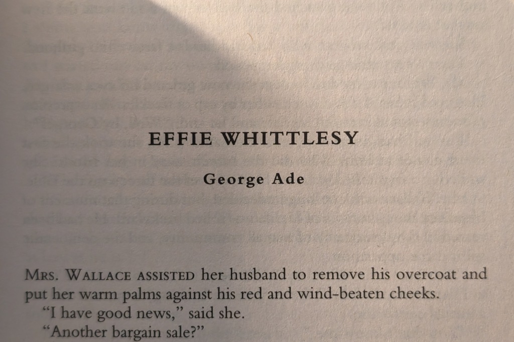 Commentaries on American Short Stories 1: Effie Whittlsey by George Ade (1886)